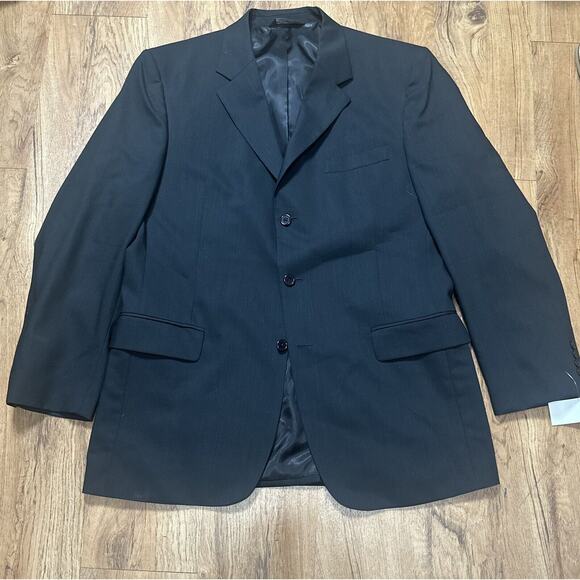 Jos A Bank Men’s 100% Wool Blazer Black 43L Jacket Pockets Lined # 504 - Picture 1 of 4
